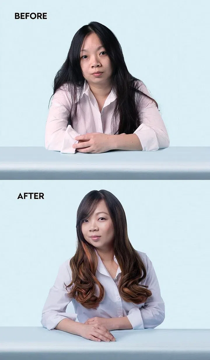 Designed by: Associate Salon Director of Chez Vous, Shawn Chia. Services: Cut; Colour and Highlights Customisation. Model: Jasmine (Photo: Chez Vous)