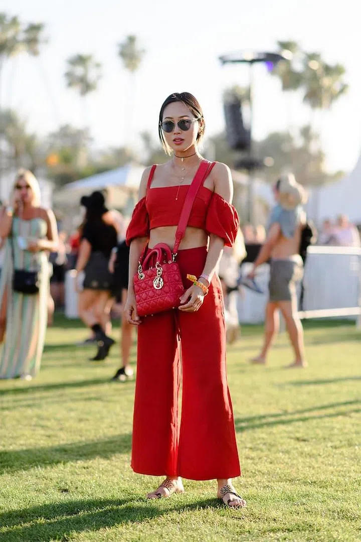 Get a head-start on fall's hottest color—red—in the form of a matching crop top and culotte set.

Photo: Tyler Joe