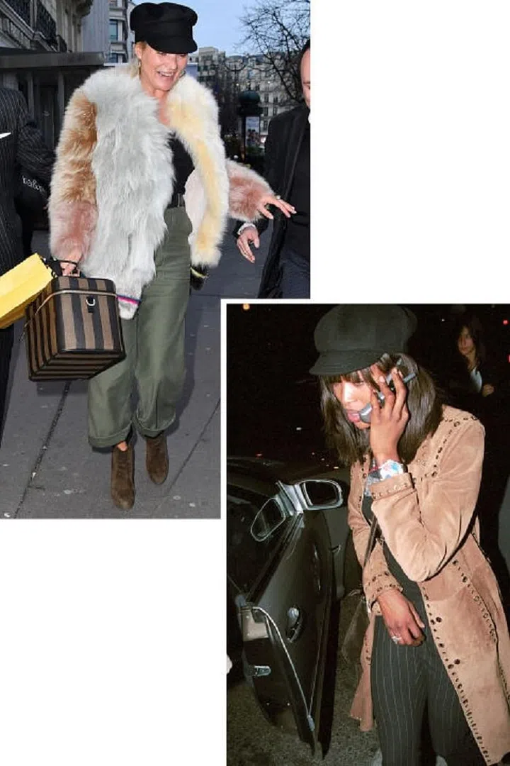 The hat became synonymous with glamorous supermodels like Naomi Campbell and Kate Moss in the '90s keeping an air of incognito. 
