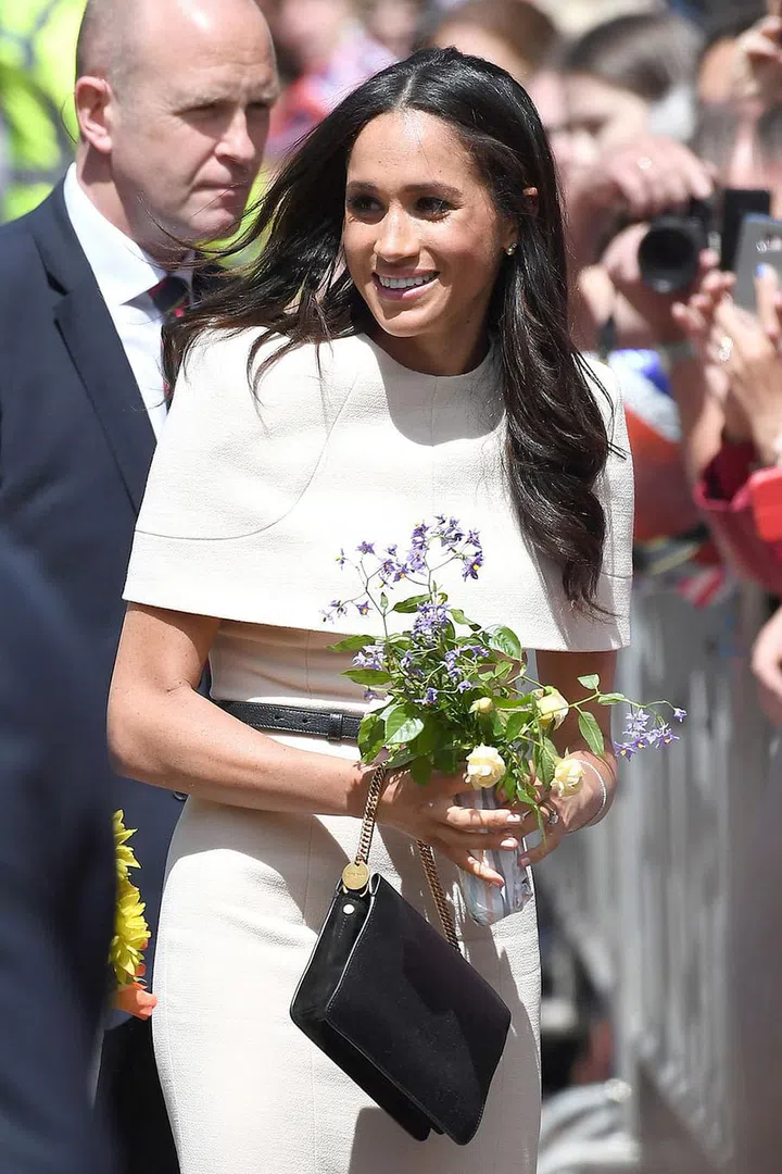 The Duchess arrives at Chester Town Hall for the last event of the day: lunch. Photo: Getty