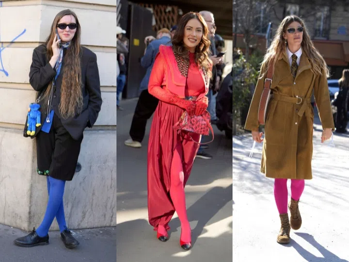 Coloured tights streetstyle