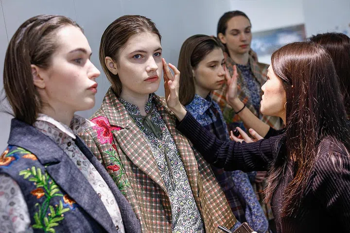 Final check for makeup. 