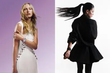 watch news may 2026 | models wearing hublot big bang joyful steel purple edition and moser and reebok streamliner pump in black