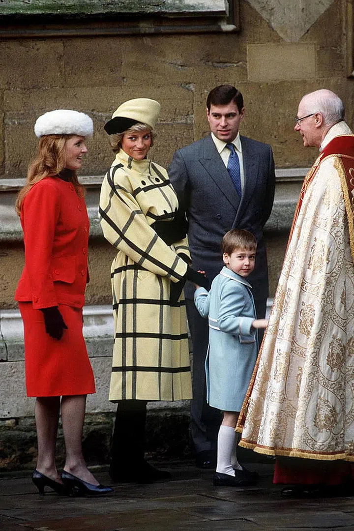 Hats are a must for women, as seen in this very '80s photo of Princess Diana and Sarah Ferguson, the Duchess of York. While Diana's jacket might not be back in style for a while, we do think the young Prince William looks the most timeless of all.