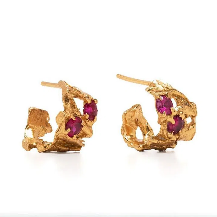Dila Ruby Earrings, $281, Loveness Lee at Farfetch