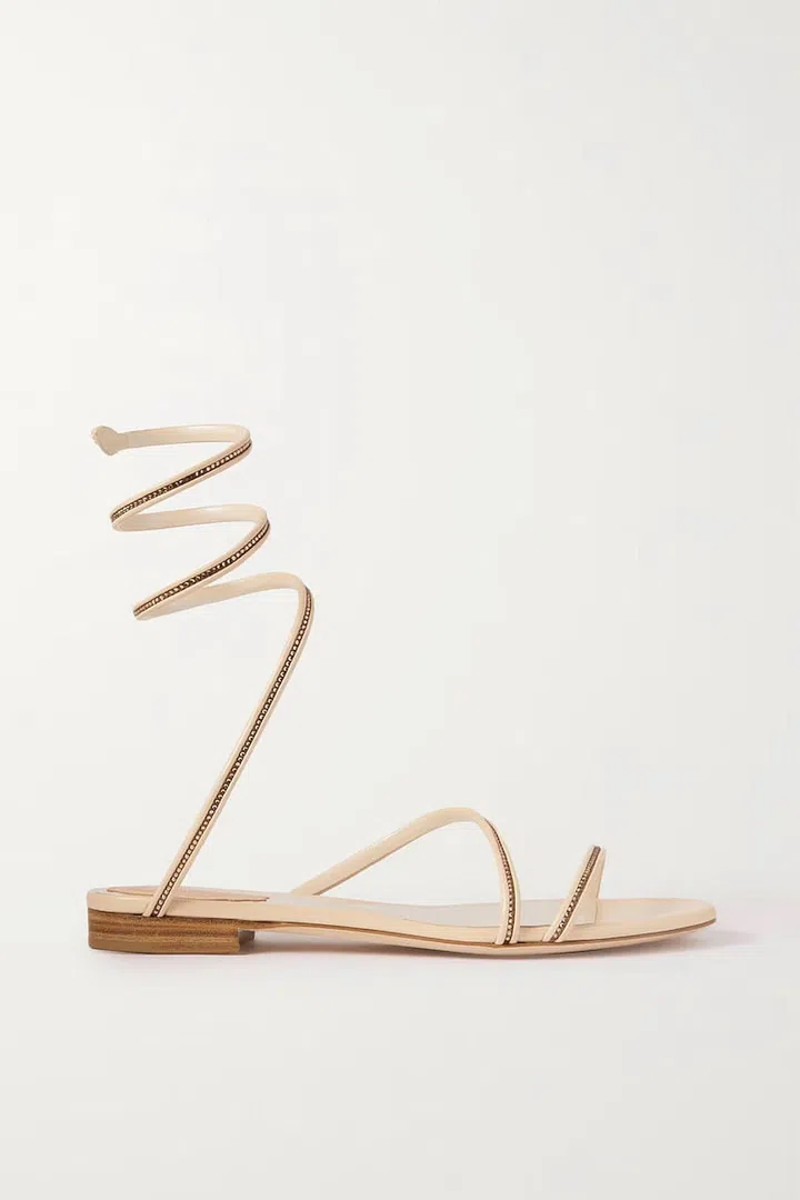 Crystal-Embellished Leather Sandals, $1,184, René Caovilla at Net-a-Porter
