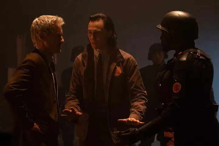 (left to right): Mobius (Owen Wilson), Loki (Tom Hiddleston) and Hunter B-15 (Wunmi Mosaku). Photo: Courtesy
