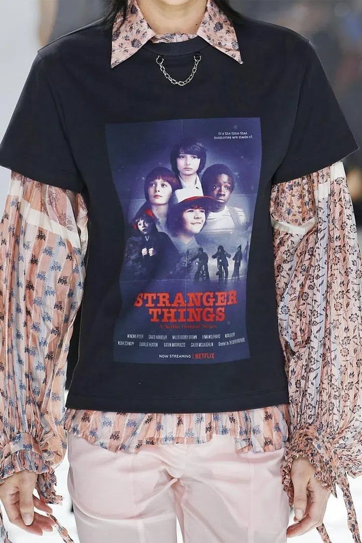 The kids of Stranger Things aren’t the only ones who’ve taken a trip to the Upside Down recently: Nicolas Ghesquière’s runway tee at Louis Vuitton is the ultimate collision of high and low brow.
Photo: DAN &amp; CORINA LECCA