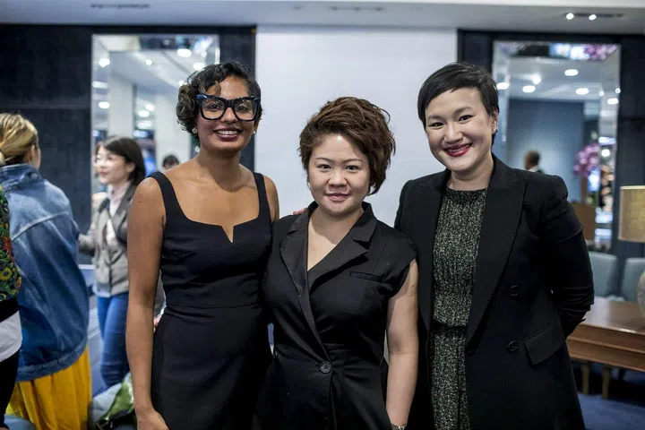 Wani Diwarkar, Joyce Chua, Charmaine Ho. Photo: Allen Tan