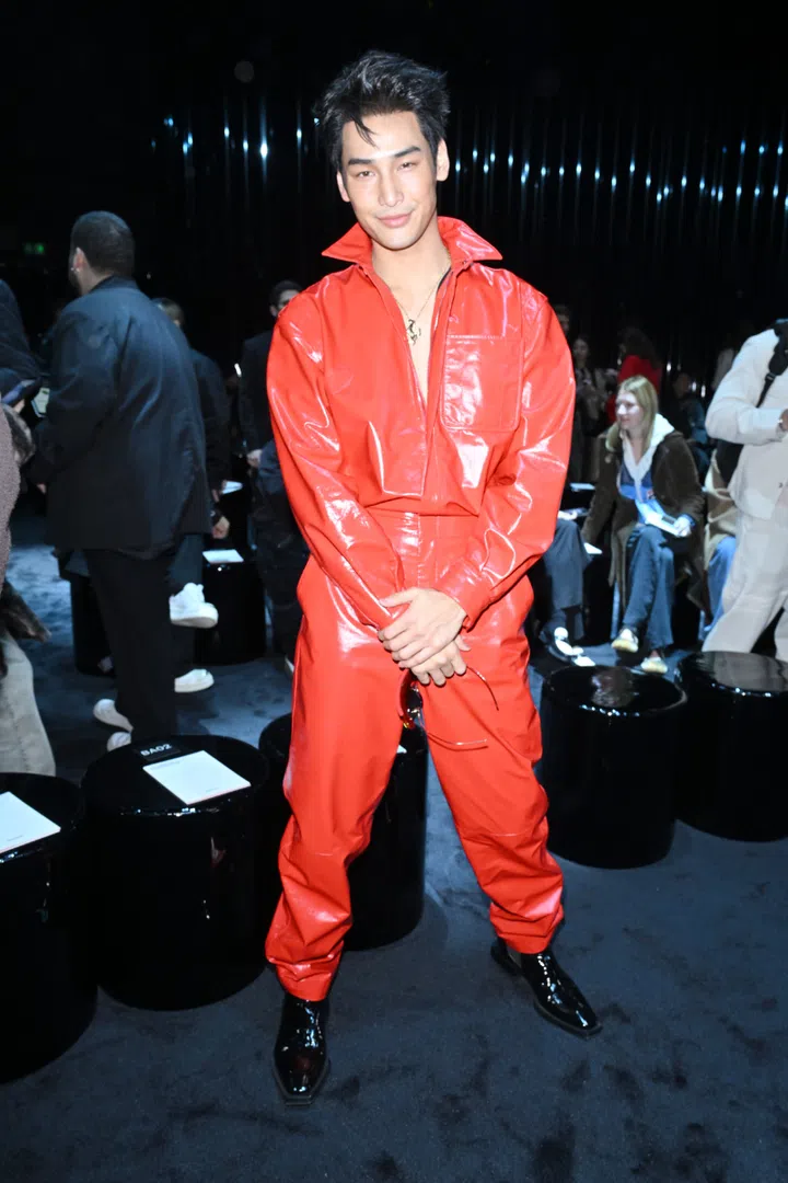 Apo Nattawin Wattanagitiphat at the Ferrari fashion show Milan Fashion Week Womenswear Fall/Winter 2024-2025.