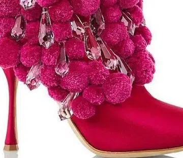 Manolo Blahnik Crystal Pom Pom Boots