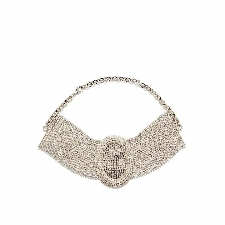 Crystal-Pavé Mesh Choker, $958, Alessandra Rich at Matchesfashion