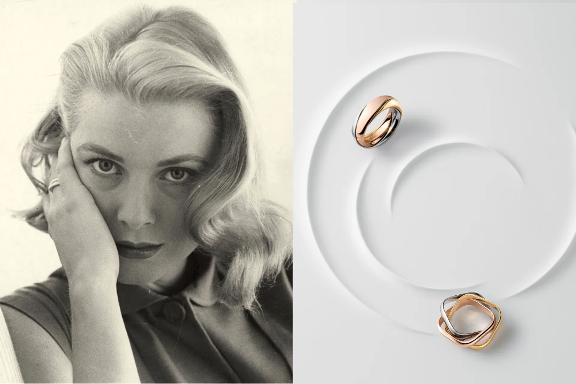 Trinity ring, large model, white gold, rose gold, yellow gold, $5,550