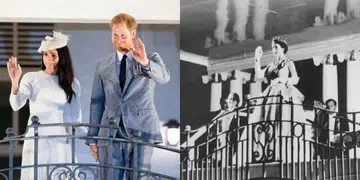 Meghan Markle and Prince Harry Grand Pacific Hotel balcony