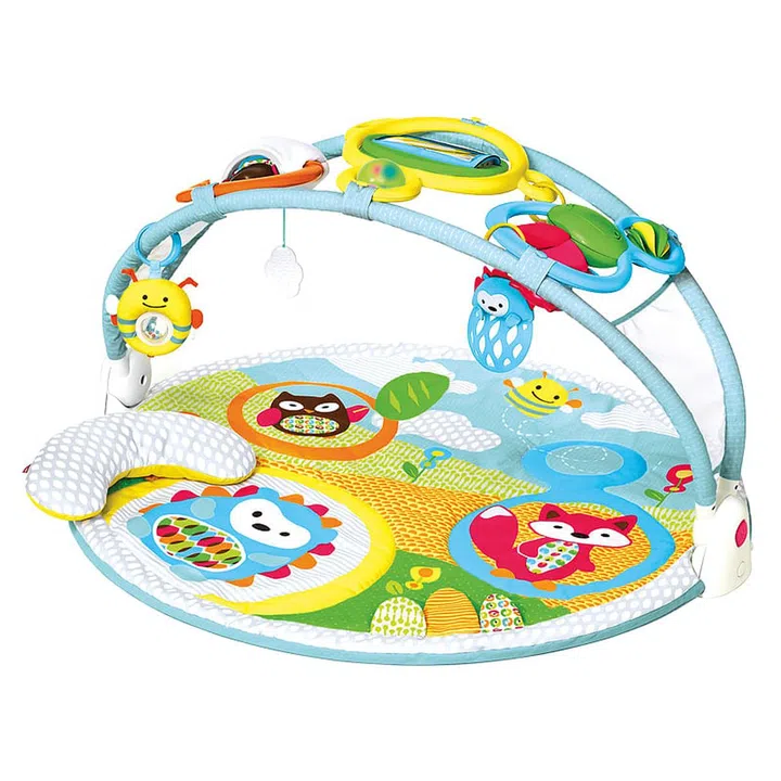 Your kid will find more than 20 developmental activities to pique their interest—from a sound-activated dancing fox to a pull-string peekaboo owl that hoots. It even has a slot for a smartphone so that mum can take baby photos or baby can “chat” with grandma.
