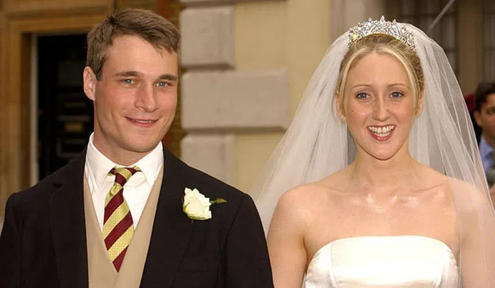 While little information about Claire Windsor's wedding jewelry is known publicly, the all-diamond diadem is believed to be one of the six tiaras owned by the Duke and Duchess of Gloucester, Claire's in-laws. 