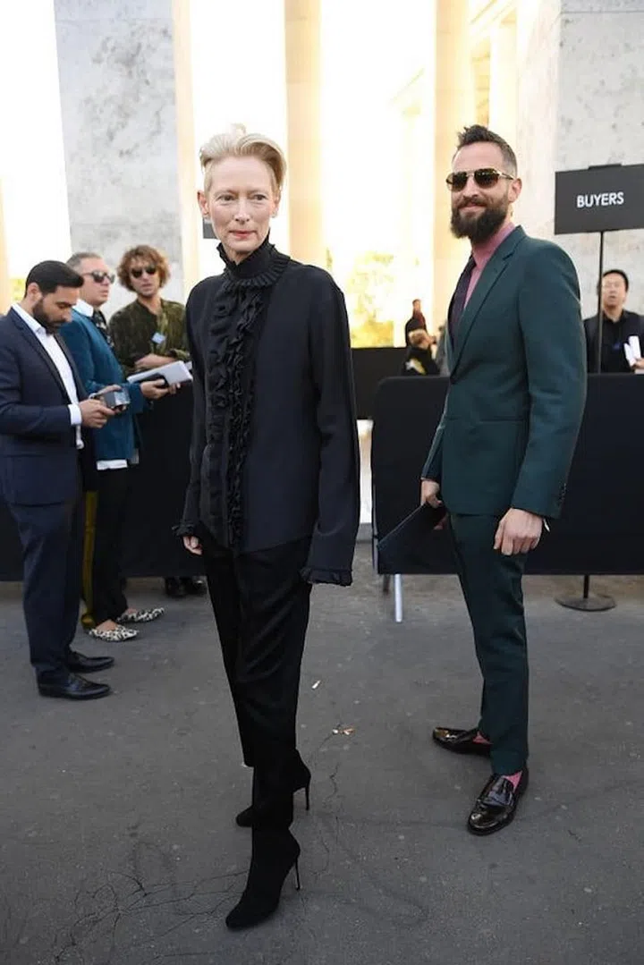 Tilda Swinton at Paris Fashion Week Spring/Summer 2019 (Photo: Jacopo Raule/Getty Images)