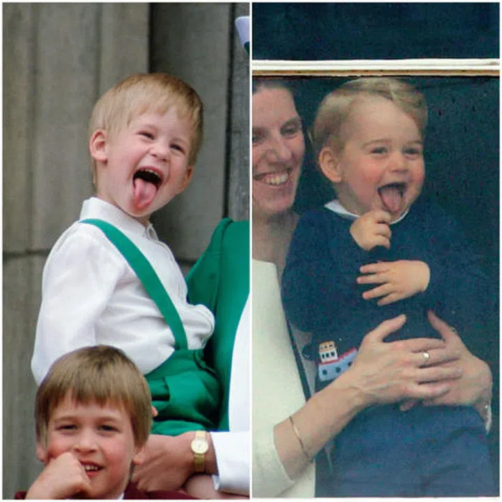 Like his uncle before him, Prince George responded to the Trooping the Colour parade in the same way: by sticking out his tongue. Photo: Rex Features