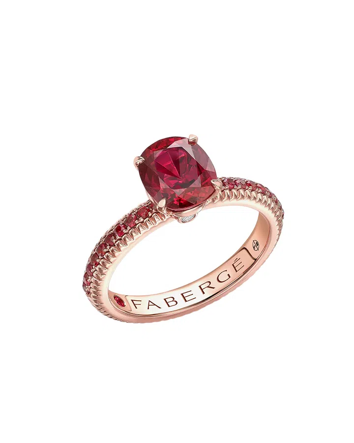 coloured gemstone engagement rings | faberge ruby