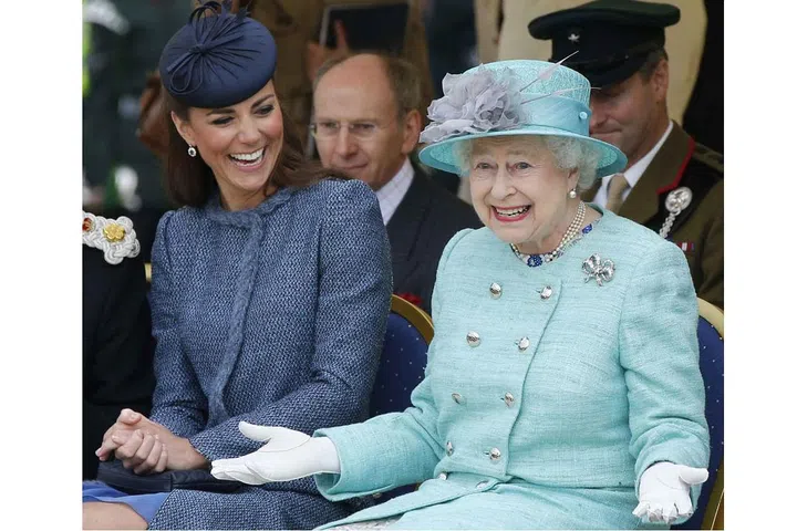 An amusing moment during a Diamond Jubilee visit to Nottingham, England in June, 2012.
