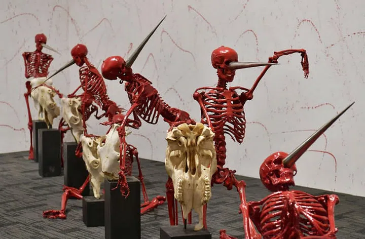 "Society of Enemies and Friends" (2019) by Gloria Friedmann<br />Photo: Ng Sor Luan