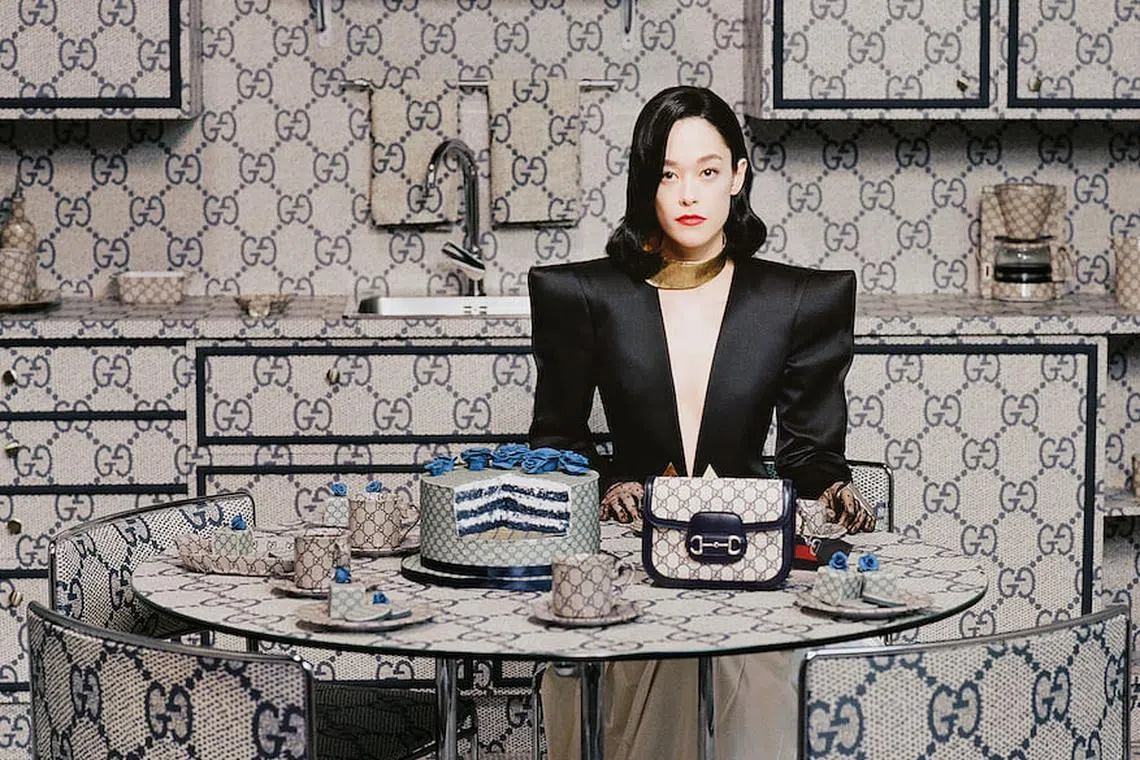 Gucci Revives Its Blue GG Canvas From The 1970s | Harper's Bazaar