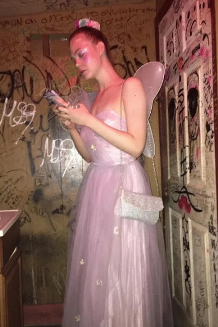 The actress dressed as a fairy. 