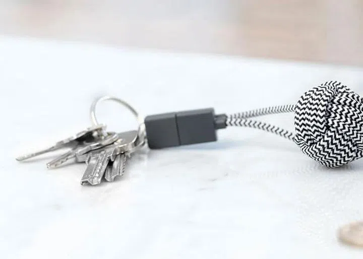 This stylish charging cable features an ultra-strong reinforced structure for unparalleled strength with high speed charging up to 2.4 Amps. Available on Amazon.