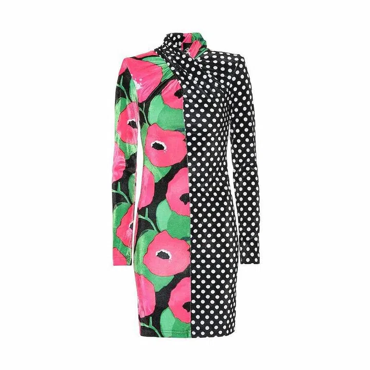 Polka-Dot And Floral Velvet Minidress, $1,055, Richard Quinn at Mytheresa
