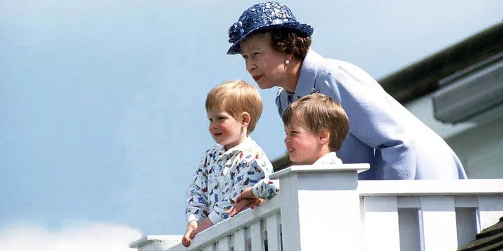The Queen watches a polo match Prince Harry and Prince William. Photo: Getty