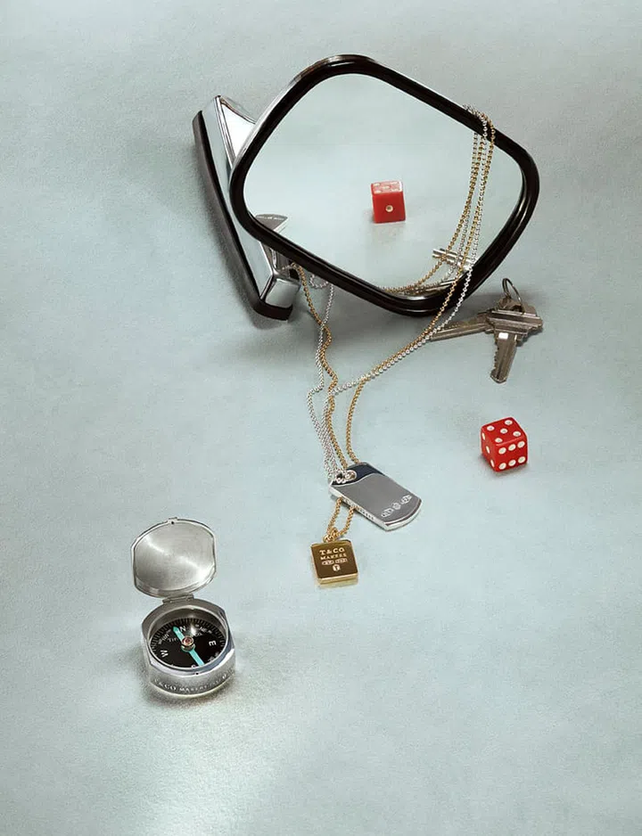 hbsg-Tiffany-1837-Makers-ID-tag-pendant-in-sterling-silver-Tiffany-1837-Makers-square-pendant-in-18k-yellow-gold-Tiffany-1837-Makers-compass-in-sterling-silver.-Photo-Credit-Roe-Etheridge