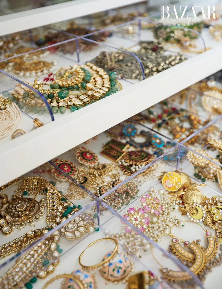 Part of a large collection of traditional Pakistani and Indian jewellery Kausar has collected over the years. 