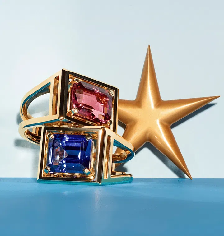 These Tiffany Jewel Box rings are fun and fashionable interpretations of the signet ring. (Photo: Tiffany & Co.)