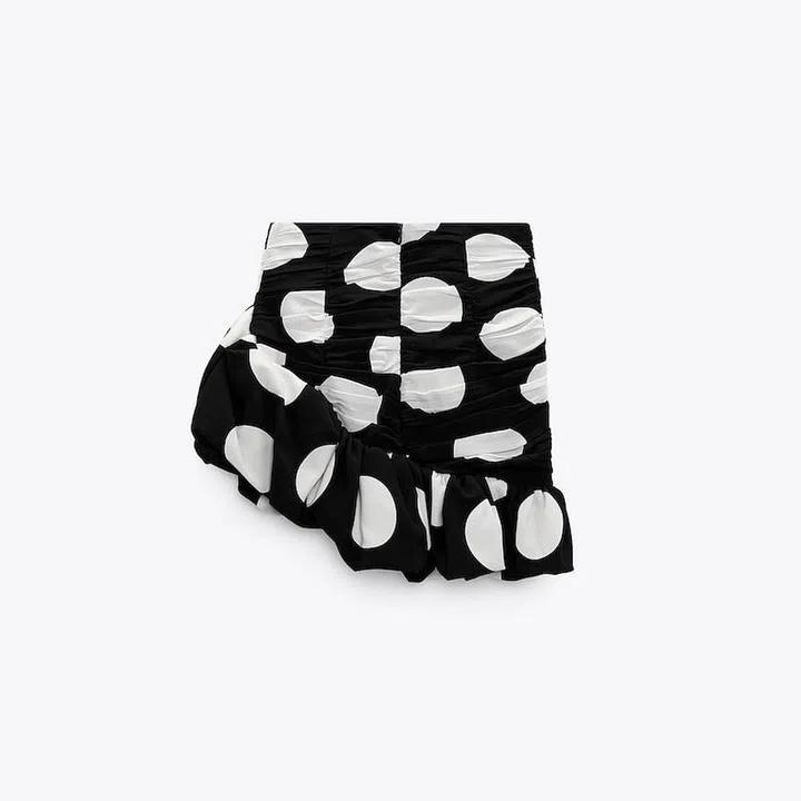 Polka Dot Short Skirt, $119, Zara