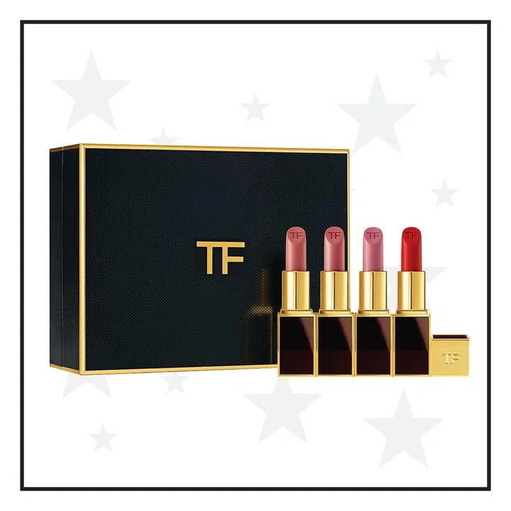 With shades from soft pink to bright red, her lips will always be mistletoe-ready.