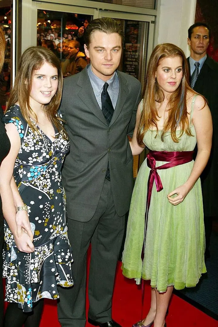 A very, very young Leo looks completely nonplussed by meeting two princesses, but the same probably can't be said for Eugenie and Beatrice. (Watch that hand, Bea.) Photo: Getty 