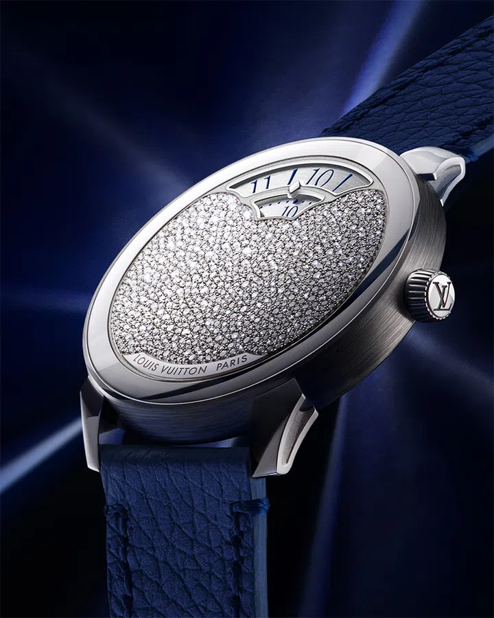 louis vuitton tambour convergence white gold diamond