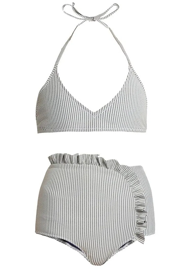 Bikini top, £100, briefs, £118, Made By Dawn at Matches Fashion