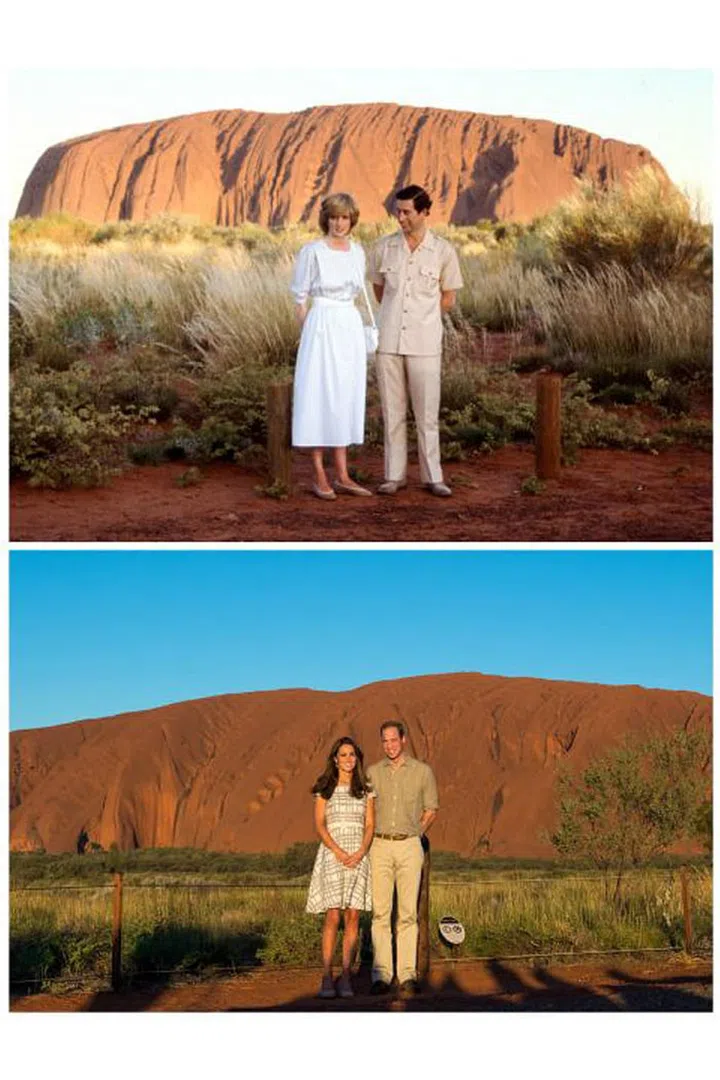 While in Australia, William and Kate also posed in front of Ayers Rock.