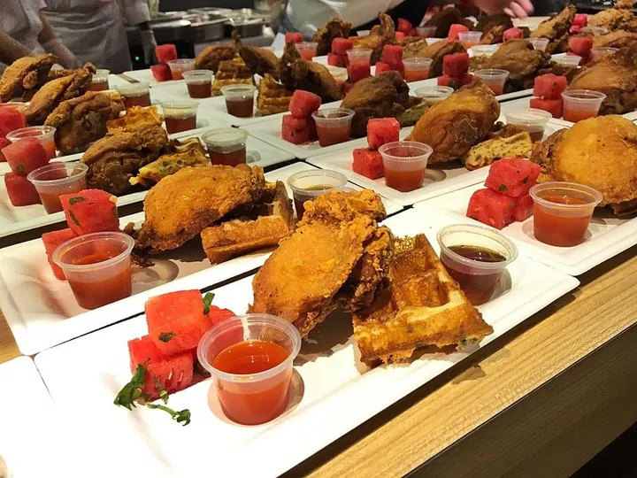 Lewellyn's fried chicken, watermelon and waffles, $12, Yardbird