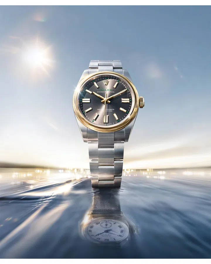 Watches and Wonders 2026 | Rolex Oyster Perpetual 41 in yellow Rolesor with a slate dial