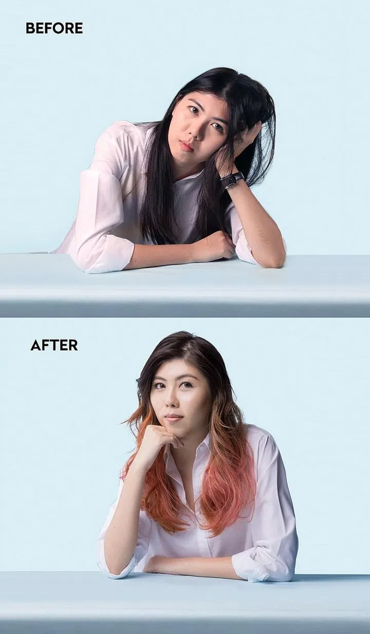 Designed by: Associate Salon Director of Chez Vous, Readen Chia. Services: Cut; Hair Contouring using Rose Pink Balayage hues. Model: Rachel (Photo: Chez Vous)