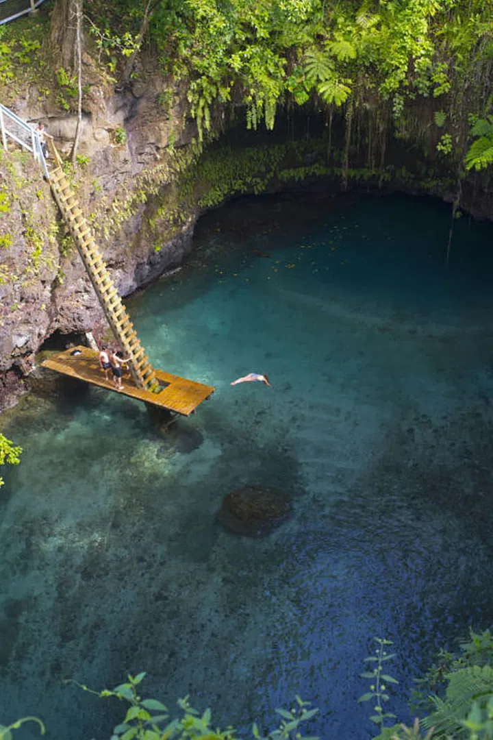 If you're looking for a location completely off the grid, consider Samoa. If you go, be sure to spend an afternoon at the To Sua Ocean Trench, a mesmerizing swimming hole on the island of Upolu. Photo: Getty