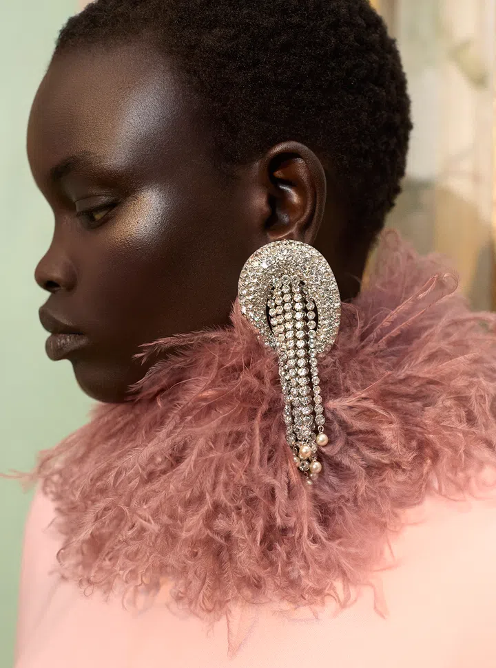 autumn/winter 2026 collection | valentino | creative director valentino | agatha pospieszynska | large crystal and pearl drop earring