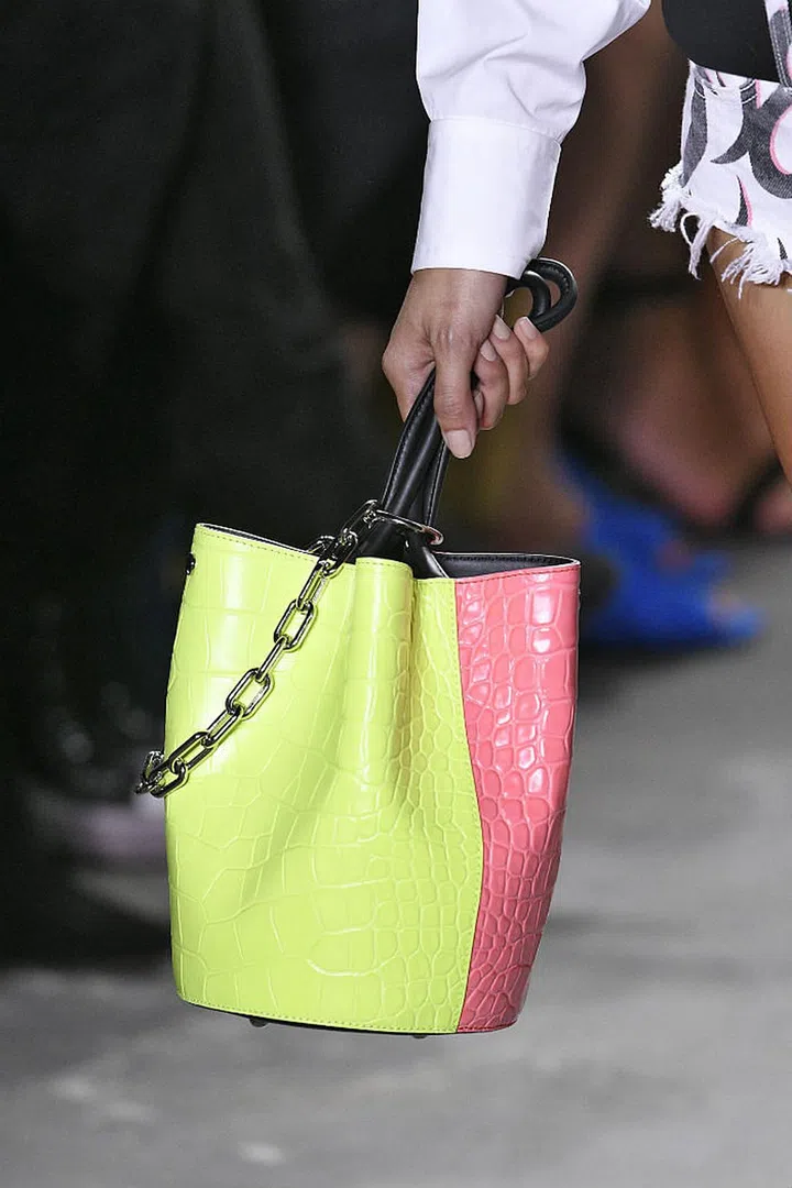 Seen at: New York Fashion Week//Why we love it: Highlighter hues contrasted with rugged chain details are truly a sight to behold. (Photo: Getty)
