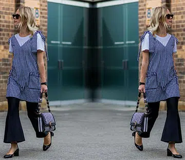 how to wear dress over pants