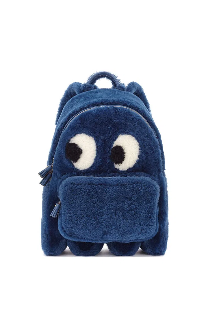 In blueberry shearling. Photo: Anya Hindmarch
