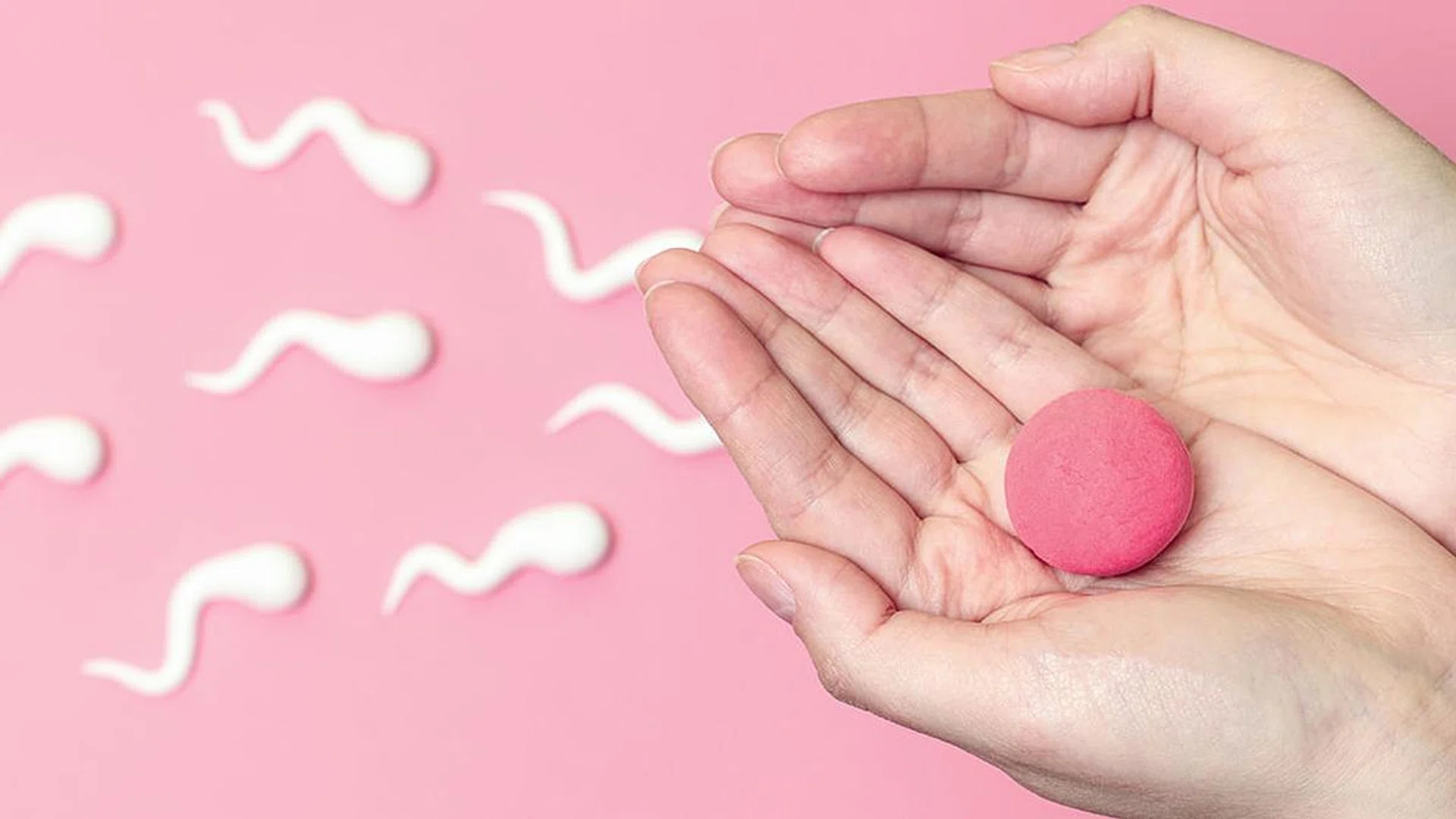Sperm swimming toward egg concept. Artificial Insemination.