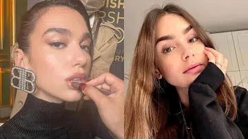 dua lipa lily collins brows