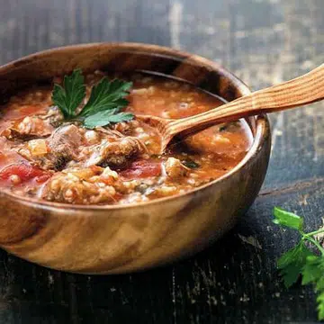 SPICY BROWN RICE SOUP WITH CHICKEN